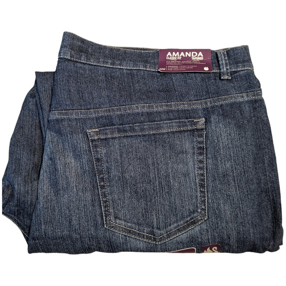 GLORIA VANDERBILT Amanda Dark Rinse Distessed Ankle Jeans Plus Size 22W NEW - Picture 9 of 11